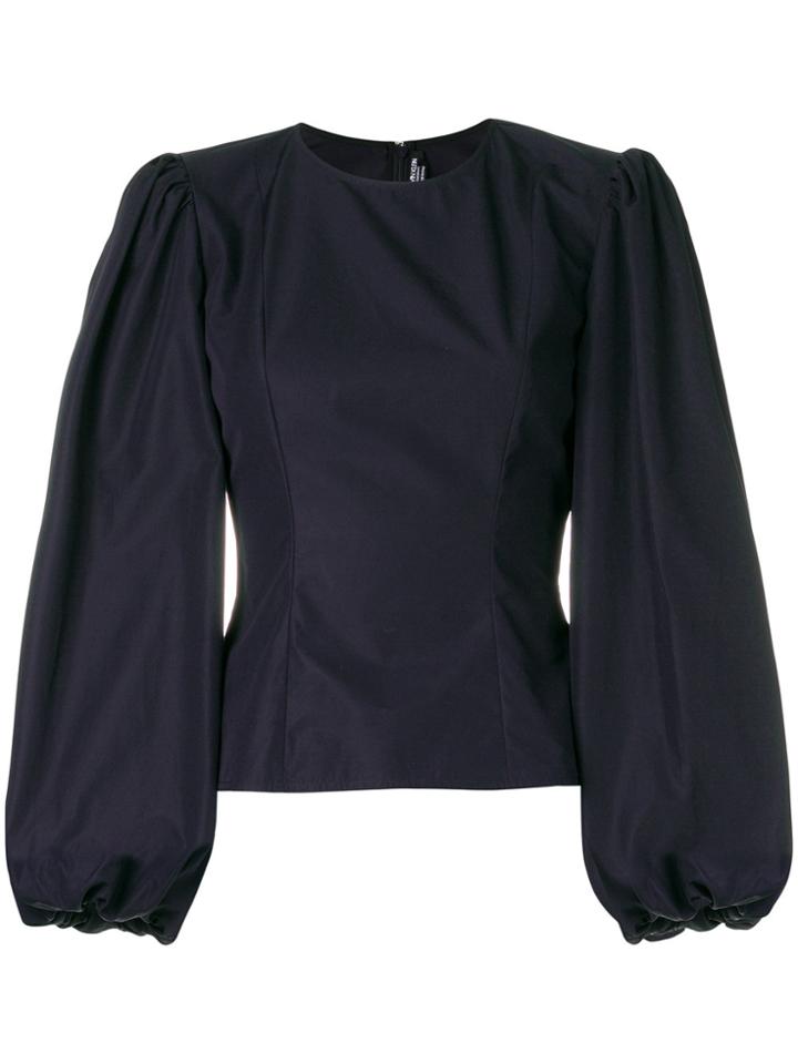 Calvin Klein Puff Sleeve Fitted Top - Blue