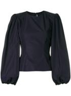 Calvin Klein Puff Sleeve Fitted Top - Blue