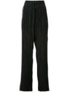 Haider Ackermann - Metallic Stripe Trousers - Women - Polyester - 34, Black, Polyester