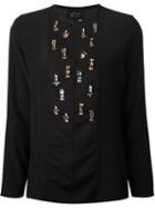 Lanvin Embellished Blouse, Women's, Size: 40, Black, Silk