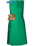 Lanvin Bow Detail Dress, Women's, Size: 36, Green, Silk/polyester