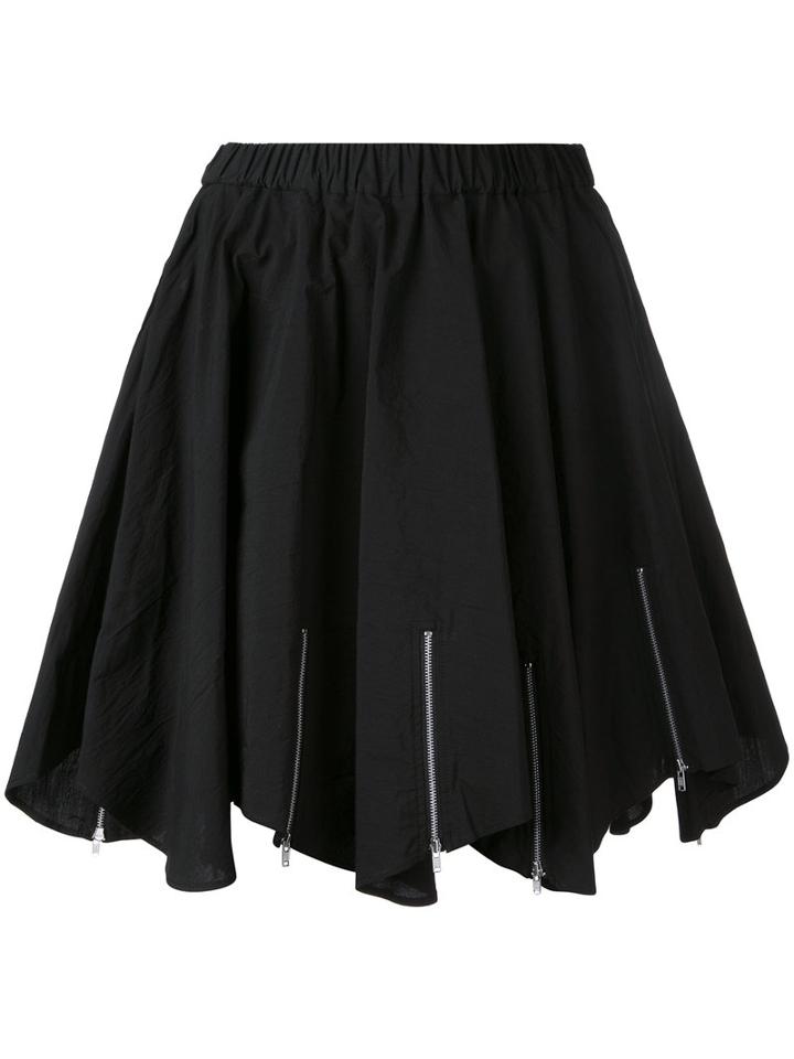 Julien David Pleated Skirt, Women's, Size: Medium, Black, Cotton