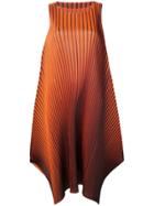 Pleats Please By Issey Miyake Pleated Asymmetric Dress - Orange