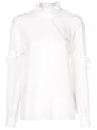 Rochas Ruffle Neck Shirt - White