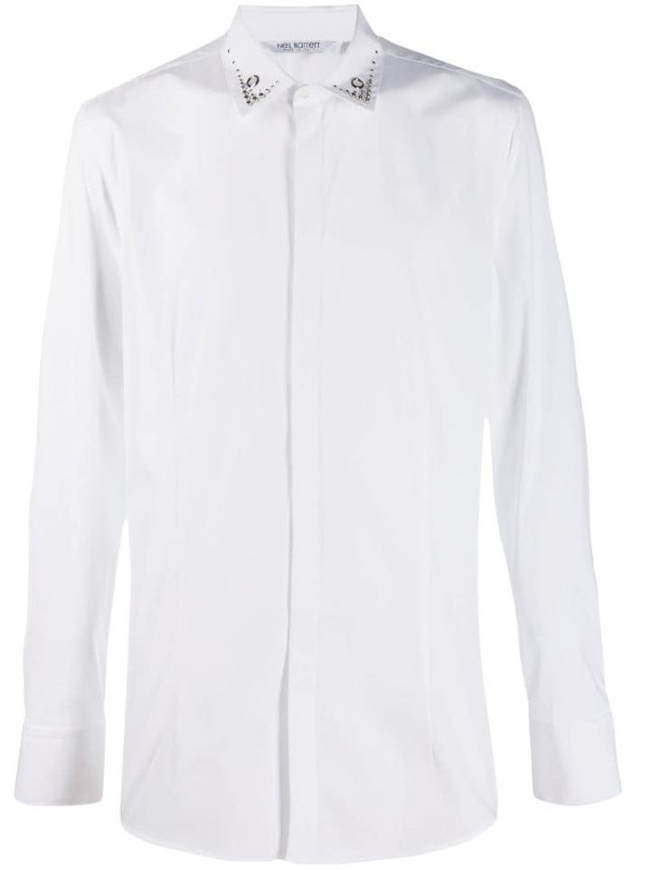 Neil Barrett Long-sleeved Eyelet Shirt - White