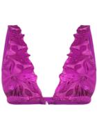 Fleur Du Mal Long Triangle Bikini Top - Pink & Purple