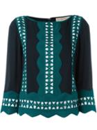Tory Burch 'georgette' Top, Women's, Size: 6, Blue, Silk/polyester
