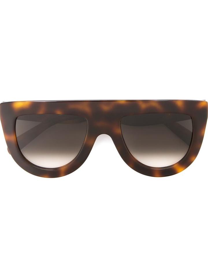 Céline Eyewear - Visor Frame Sunglasses - Women - Acetate - One Size, Brown, Acetate