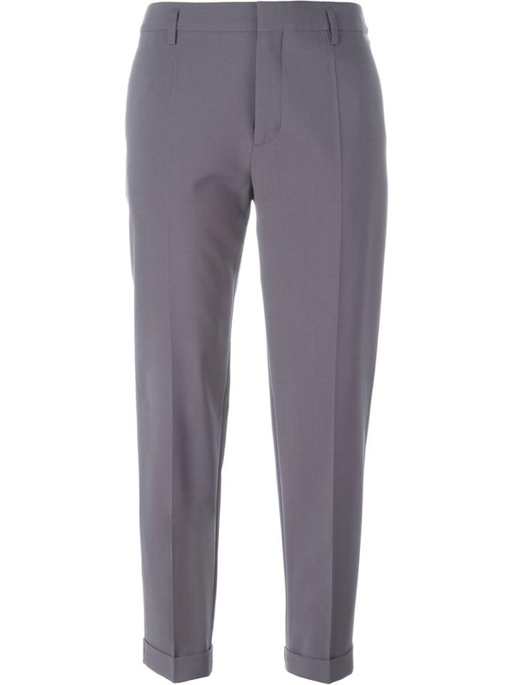 Maison Margiela Cropped Trousers, Women's, Size: 40, Pink/purple, Cotton/spandex/elastane/wool