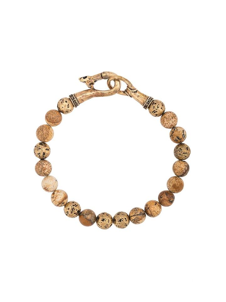John Varvatos Logo Beaded Bracelet - Brown