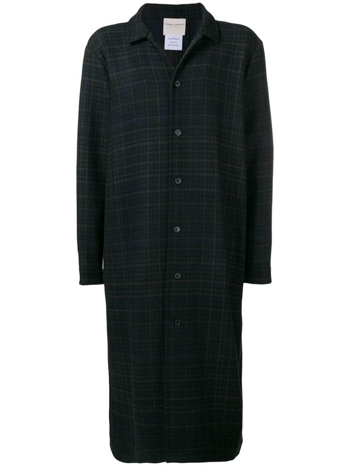 Stephan Schneider Checked Long Coat - Blue