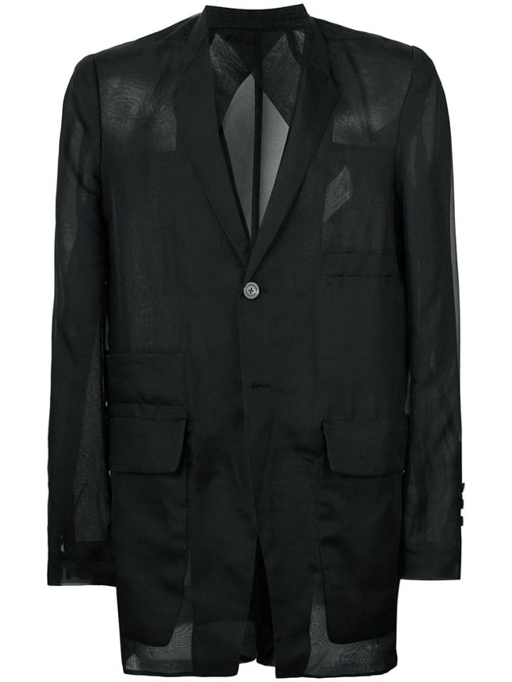 Rick Owens Semi Sheer Blazer - Black