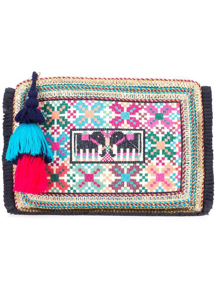 Figue - Kerala Zip Pouch - Women - Cotton - One Size, Blue, Cotton