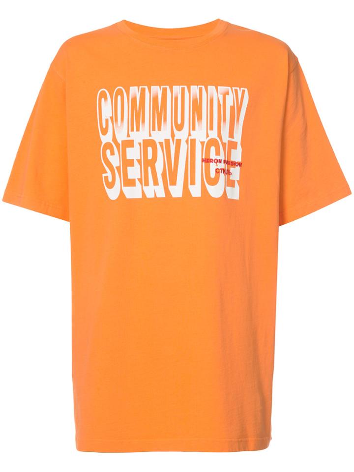 Heron Preston Community Service Print T-shirt - Yellow & Orange