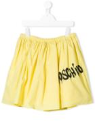 Moschino Kids Spray Paint Logo Skirt - Yellow & Orange