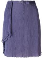 Giorgio Armani Pre-owned Creased Belted Skirt - Purple
