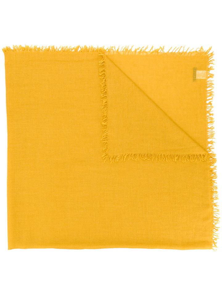 Faliero Sarti - Frayed Scarf - Women - Silk/cashmere - One Size, Yellow/orange, Silk/cashmere