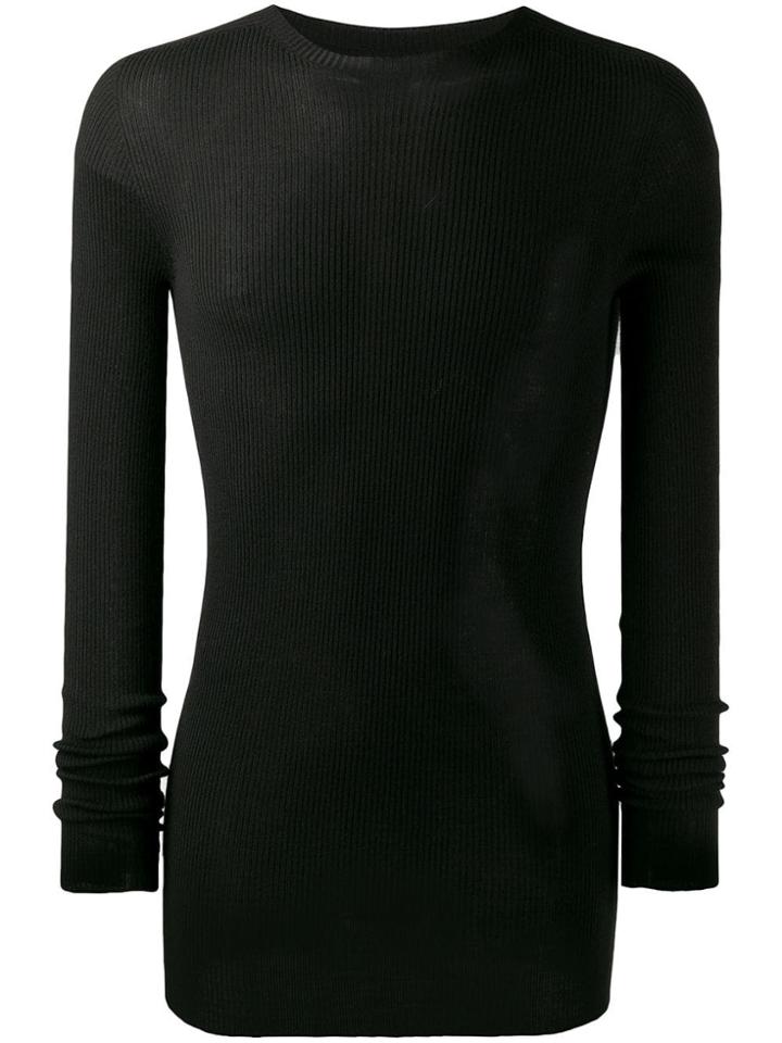 Rick Owens Ribbed Sweater - Black