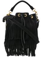 Yves Saint Laurent Vintage Fringed Bucket Bag - Black