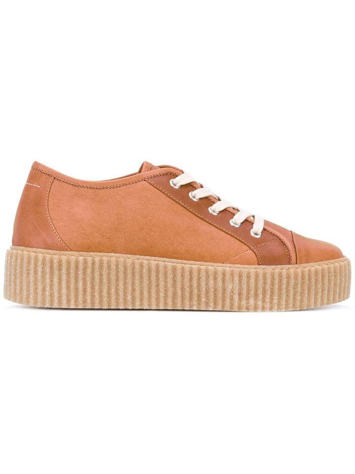 Mm6 Maison Margiela Wedge Heel Sneakers - Brown