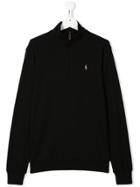 Ralph Lauren Kids Teen Half Zip Sweatshirt - Black