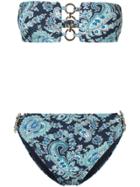 Michael Michael Kors Paisley Bandeau Bikini - Blue