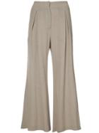 Dusan - Flared Cropped Trousers - Women - Linen/flax - 42, Women's, Nude/neutrals, Linen/flax