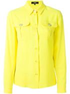 Versus Patch Pocket Shirt, Women's, Size: 40, Yellow/orange, Acetate/viscose