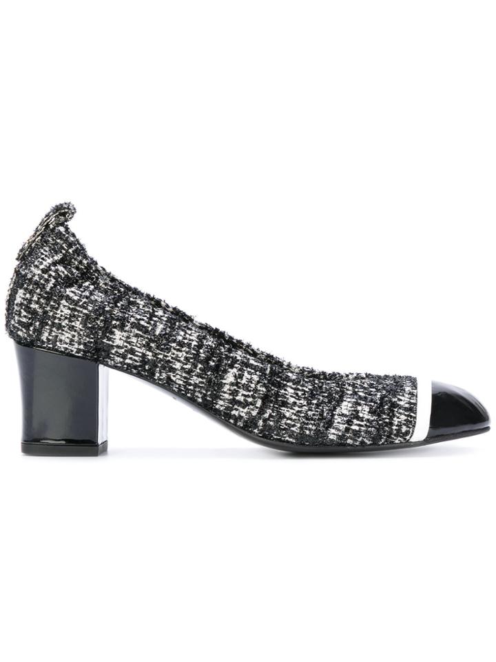 Lanvin Textured Block Heel Pumps - Black