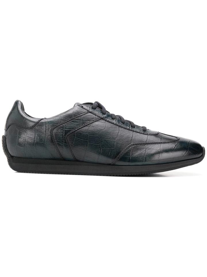 Santoni Crocodile Effect Sneakers - Blue