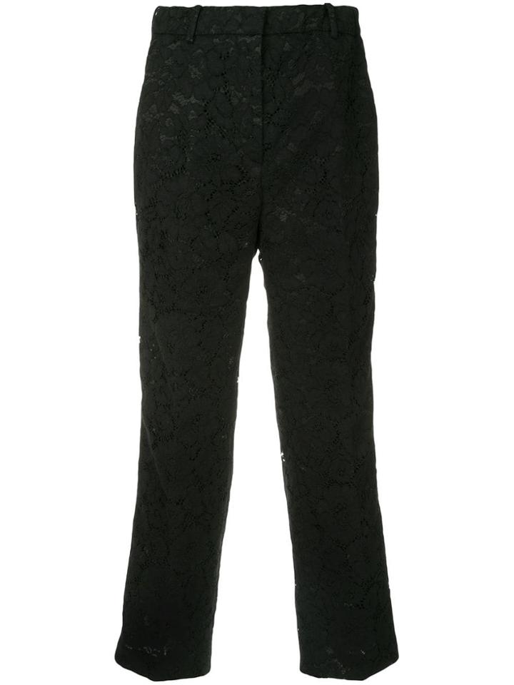 No21 Cropped Lace Trousers - Black