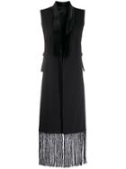 Zuhair Murad Tassel Long Sleeveless Jacket - Black