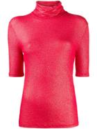 Majestic Filatures Roll Neck Glitter Top - Red