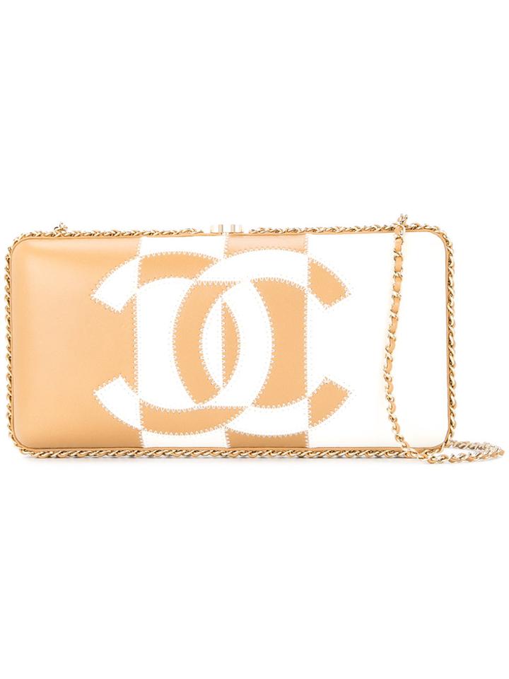 Chanel Vintage Bicolour Cc Shoulder Bag - White