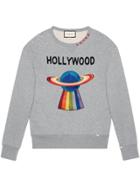Gucci Cotton Sweatshirt With Planet - Grey