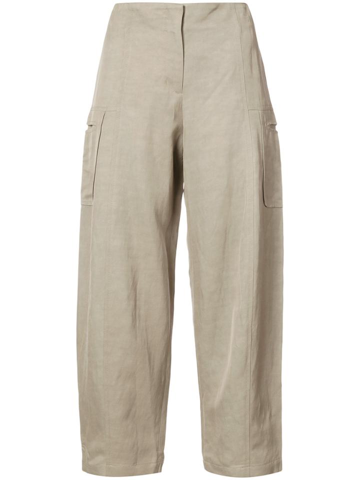 Zero + Maria Cornejo Margot Cropped Trousers - Nude & Neutrals