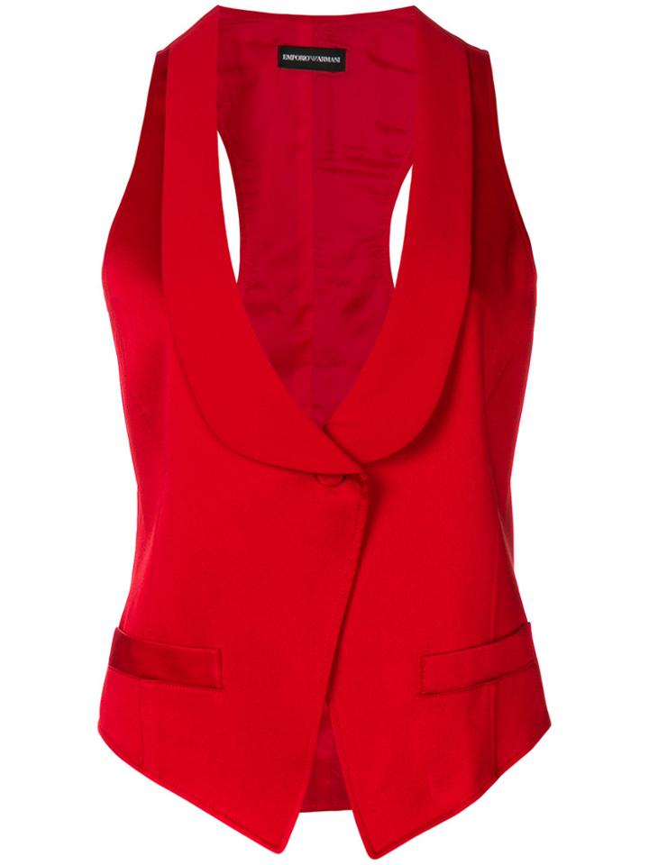 Giorgio Armani Vintage Shawl Lapel Vest - Red