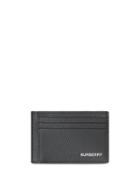 Burberry Grainy Leather Money Clip Card Case - Black