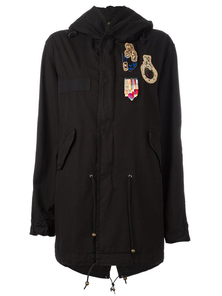 Mr & Mrs Italy Patch Military Jacket, Women's, Size: Medium, Black, Cotton/wool/silk/viscose