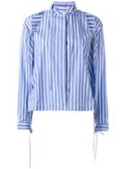 Ermanno Scervino Cold-shoulder Striped Shirt, Women's, Size: 38, Blue, Cotton