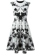 Alexander Mcqueen Floral Knit Dress, Women's, Size: S, Black, Viscose/polyester/polyamide/spandex/elastane