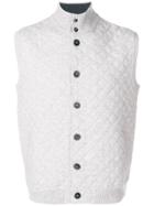 N.peal Quilted Knit Waistcoat - Grey