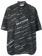 Balenciaga Logo Short Sleeved Shirt - Black