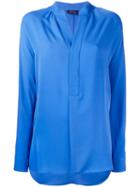 Polo Ralph Lauren V Neck Blouse, Women's, Size: Small, Blue, Silk