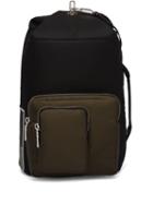 Prada Two-tone Logo Patch Backpack - Black