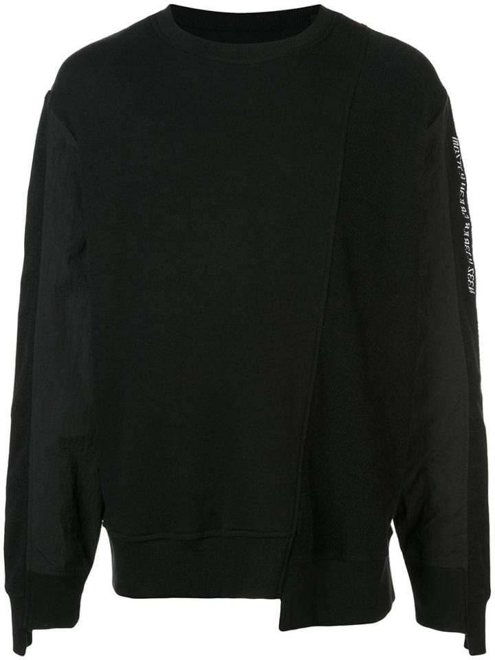 Mostly Heard Rarely Seen Asymmetrical Seam Sweatshirt - Black