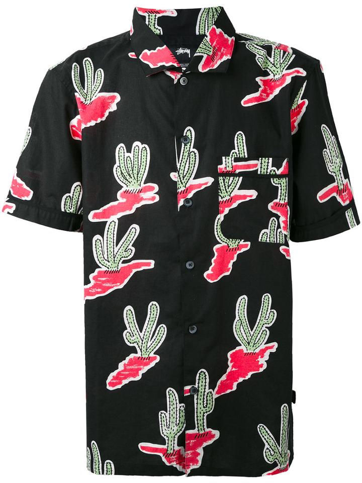 Stussy - Cactus Print Shirt - Men - Cotton - Xl, Black, Cotton