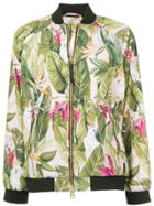 Woolrich Tropical Print Bomber Jacket - Green