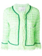 20:52 Three-quarters Sleeve Tweed Jacket, Women's, Size: 44, Green, Cotton/nylon/polyester