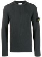 Stone Island Ribbed Knit Jumper - Grey